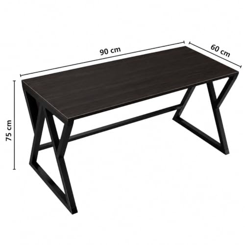 Image of Riyan Luxiwood Daffodil Computer Table in Engineered Wood with Flat Surface, Multi-Usage Laptop Desk & Home Office, Desk Sturdy Gaming Table (Brown, Small)