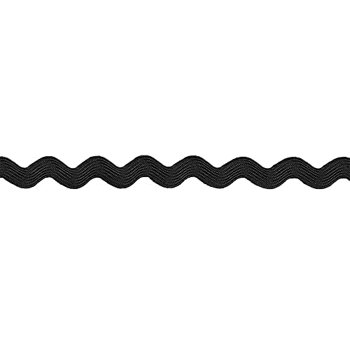Belagio Enterprises 3/4 inch Rick Rack Collection -BRC-10MM-02 Black, 25 Yard Roll