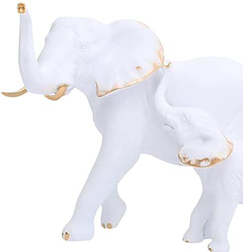 Estatua de elefante de resina blanca 20x17 cm miniatura 2