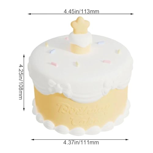 Lámpara de noche silicona forma pastel cumpleaños LED miniatura 6