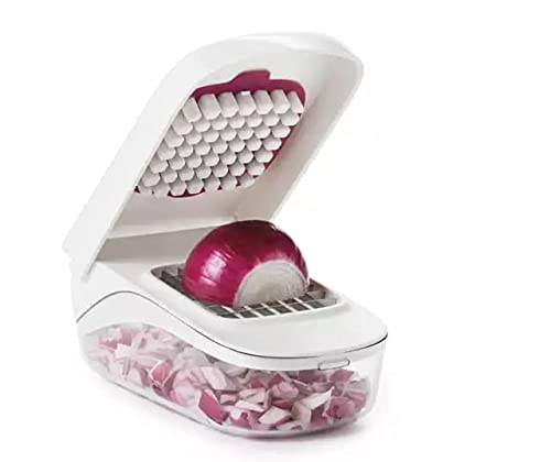 Image of Manual Vegetable Fruit Slicer Chopper Presser Cut Onion Vegetable Slicer Fruit Cheese Cutter Dicing Blade Kitchen Tool, White