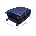 Rockland Melbourne Hardside Expandable Spinner Wheel Luggage, Blue, Checked Large 28" - Image 2