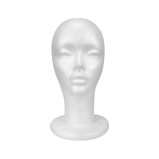 STUDIO LIMITED 11.4-Inch Styrofoam Mannequin Head (1 Pack) - White Foam Wig Stand for Wigs, Hats, Masks, Hairpieces, Arts, Crafts, DIY Projects, Salon Display, and Travel Use