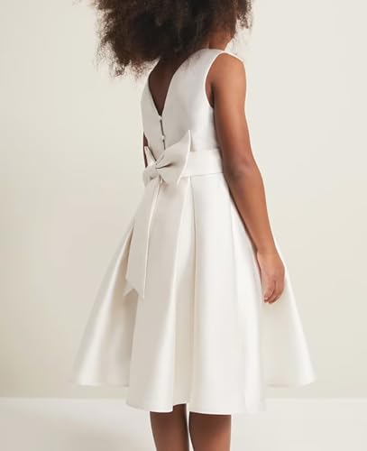 Elegant Satin Bow-Knot Tutu Dress for Girls Flower Girl Dress for Wedding Formal Party2