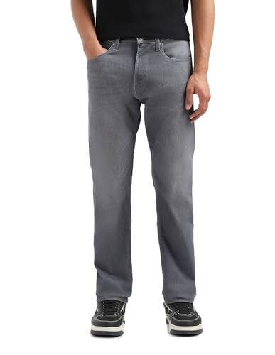 Image of Flying Machine Men's Straight Fit Jeans| Solid | Mid Rise | Stretchable | Jeans for Man