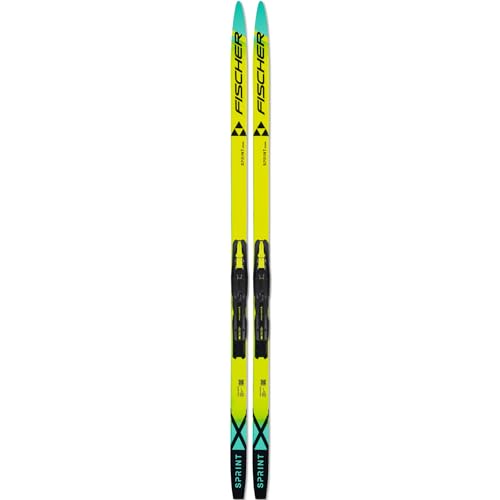 FISCHER Unisex Sprint Crown Mounted Skis | Durable Lightweight Functional Technology-Rich Outdoors Winter Sports Nordic Skis for Young Cross-Country Beginners | Bindings Included, 130