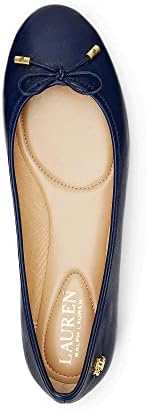 Lauren Ralph Lauren Jayna Ballet Flat for Women - Leather Upper and Breathable Textile Lining with Lightly Padded Footbed French Navy 7.5 B - Medium | Image 3