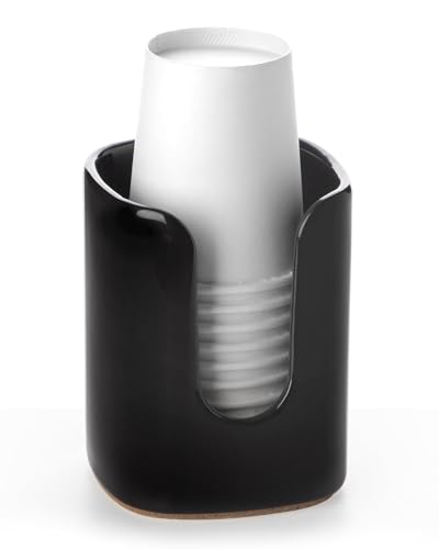 Viosuniu 5 oz Square Ceramic Bathroom Cup Dispenser and