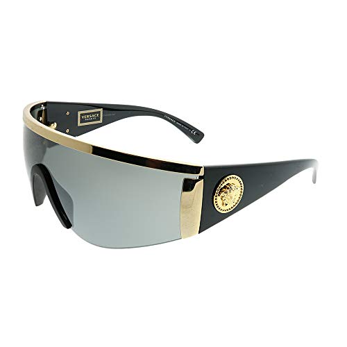 Versace Man Sunglasses Gold Frame, Grey Mirror Silver Lenses, 0MM