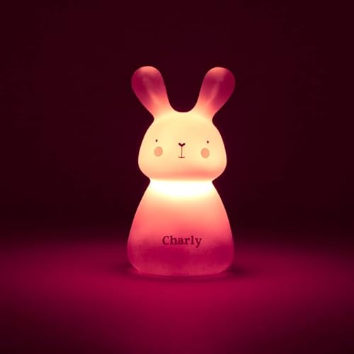 Olala® - Luz nocturna LED de conejo para bebé y niño, decoración luminosa ideal para regalo desde el nacimiento para niña y niño, recargable por inducción con gran autonomía (12 horas) Cover