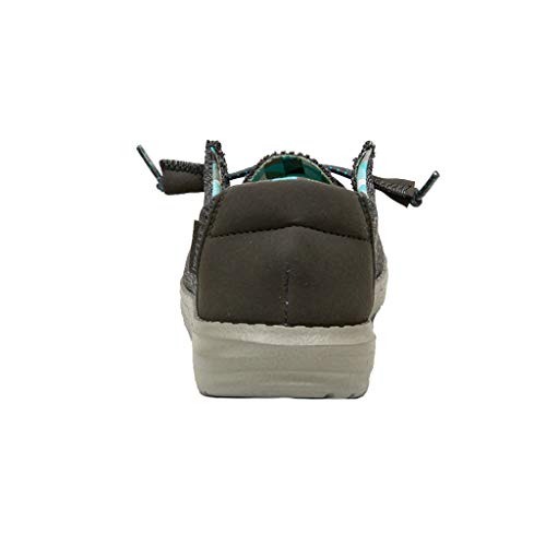 Hey Dude Women's Wendy Sox Charcoal Size 9 | Women’s Shoes | Women’s Lace Up Loafers | Comfortable & Light-Weight #TOP5