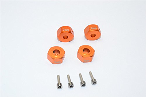 Gmade R1 Rock Buggy Aluminum Hex Adapters (12mm X 7mm) - 4-Piece Orange Upgrade Set For RC Crawlers - View #11