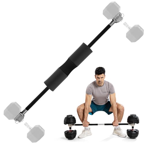 Dumbbell Barbell Converter Bar Adjustable Dumbbell to Barbell Converter Bar Metal Solid Heavy-duty Versatile Barbell Weight Bars for Lifting Full Body Workouts Home Gym Fitness Up to 200 lb Capacity Weight Barbell for Weight Lifting