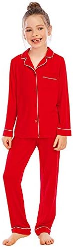 Alunsito Kids Baby Girl Boy Pajama Set Long Sleeve Pjs 2 Piece Sleepwear Button-Down Nightwear Summer Fall Nightie 4 31rdd7eYFuL. AC