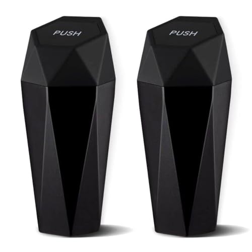 JUSTTOP Car Trash Can with Lid, Diamond Design Small Automatic