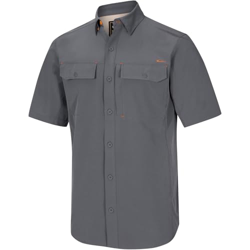 Drake Waterfowl Men's Lake Shore Performance Casual Moisture-Wicking Lightweight Breathable Solid Short Sleeve Buttoned Shirt2