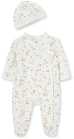 Little Me Baby Girls 100% Cotton Footie Sleeper, Preemie to 9 Months
