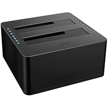 Dual-Bay Hard Drive Docking Station for 2.5 & 3.5 inch SATA HDD/SSD, Supports Offine Clone & UASP, 5Gbps, 2 * 10TB, USB 3.0 Hard Drive Reader for PC, Laptop, Windows, Mac OS, Linux, Black