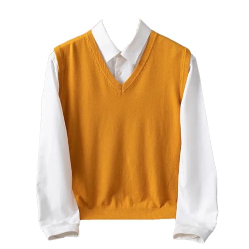 Dcvmvmn Men's Winter Cashmere Blend Knit V-Neck Sleeveless Oversize Vest Sweater