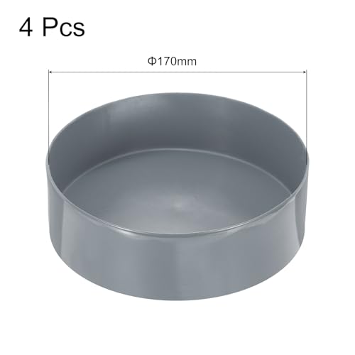 Image of uxcell 4pcs Rubber End Caps 170mm(6 11 /16 Inch) ID x 80mm(3 1 /8 Inch) H Vinyl Round End Cap Cover Screw Thread Protectors Light Gray