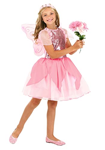 Disfraz de Hada Flor para Niñas con Alas y Falda Rosa miniatura 2