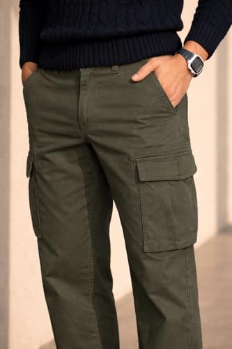 Image of Louis Philippe Men's Relaxed Straight fit with Multi Utility Pockets Stretch Fabric for Comfort Travel Friendly Casual Trouser
