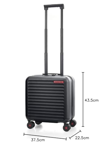 Image of Samsonite Red TOIISC 43.5 Cms Polycarbonate Hard Sided 8 Wheel Spinner Rolling Tote Overnighter Luggage /Suitcase /Trolley Bag (Ink Black) (Double Wheel), Black, 13.3 inchLaptop