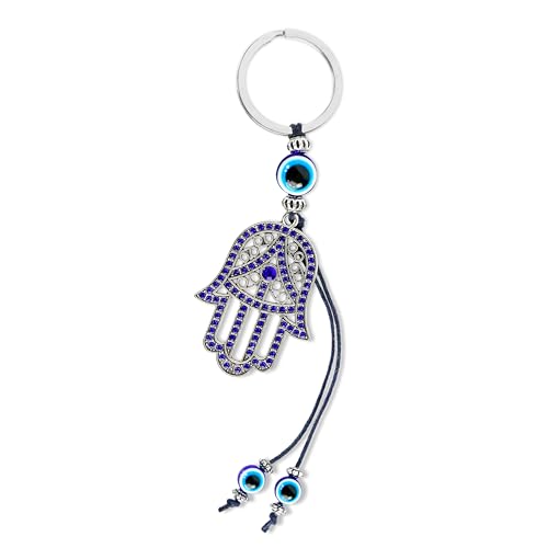 Image of Storite Set of 3 Evil Eye Keychain For Bike /Car, Gifting with Key Ring, Anti-Rust Blue