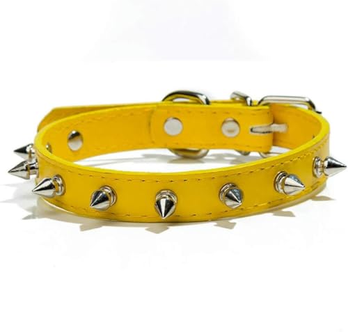 Collier chien cuir robuste anti-morsure sangle ajustable pointes et rivets