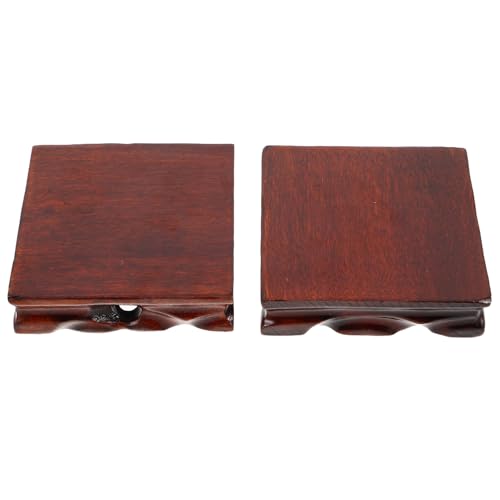 NUOLUX 2個実木製スクエア台座 茶器用ティーポットディスプレイスタンド 屋内用花瓶 観賞魚ボウル 工芸品用安定支え台