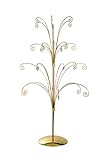 Creative Hobbies ORNTREE 36 Inch Tall Ornament Display Tree, Bright Brass Plated, Holds 24 Ornaments