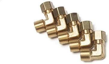 LTWFITTING 3/8-Inch OD x 3/8-Inch Male NPT 90 Degree Compression Elbow,Brass Compression Fitting(Pack of 25)