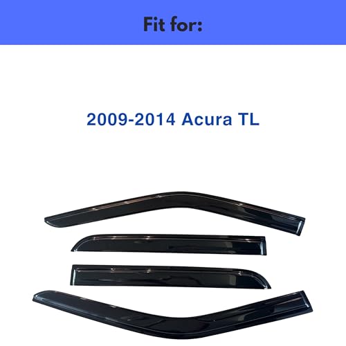 Image of IG Window Visors Fit for 2009-2014 Acura TL, Out-Channel Rain Guards Vent Wind Deflectors 4PC, Car Accessories for 09-14 Acura TL