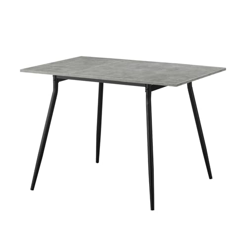 B&D home Esstisch Jonte, ausziehbar 80-120 x 80 cm, 4 Personen Küchentisch Holztisch mit Metallgestell für Esszimmer, Küche, modern Industrial Design, Beton Optik, 11219-80-FS-BETO B&D home Esstisch Jonte, ausziehbar 80-120 x 80 cm, 4 Personen Küchentisch Holztisch mit Metallgestell für Esszimmer, Küche, modern Industrial Design, Beton Optik, 11219-80-FS-BETO