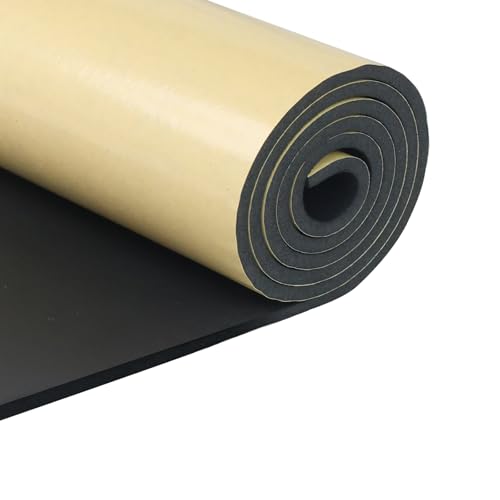 SDLDEER Schaumstoff Selbstklebend, Neopren Schaumstoffplatte Selbstklebende 300mm(B)x6mm(D)x1.5m(L) Multifunktional Dämmmatte Schaumstoffrolle Stoßdämpfung schalldämmung Isolierung Rutschfest,Schwarz