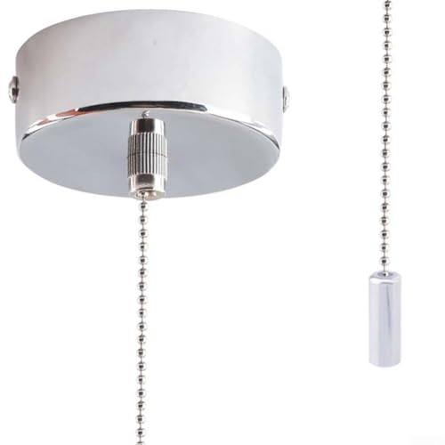 Interruptor de luz de cable fácil de usar con cadena de 150 cm para mejorar la experiencia de iluminación de tu hogar (cromo)
