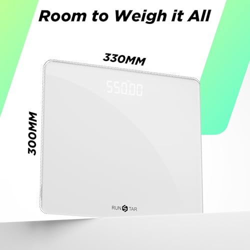 Runstar BG1911W 550Lb Scale For Body Weight With Ultra-Wide Platform And Large Led Bezel-Less Display, Accurate High Precision Digital Bathroom Scale thumb #3