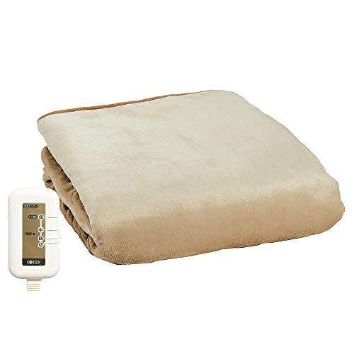 広電 電気毛布 掛け 敷き ベージュ 188×130cm フランネル ふわふわ 洗える 防ダニ ダニ退治 省エネ 室温センサー付 スライド温度調節 CCBR805CD