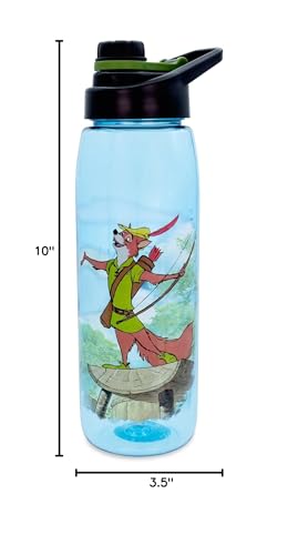 Disney Robin Hood What A Good Day 28-Ounce Water Bottle With Leakproof Lid | BPA-Free Plastic Sports Jug