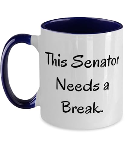 Brilliant Senator Two Tone 11oz Mug, This Senator Needs a Break, Present For Friends, Gag Gifts From Coworkers, Senator politics, Government, Washington DC, Lawmaking, Legislation, Love relationships,