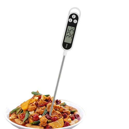 調理やベーキング用の食品用サーモグラフィー、デジタル肉用サーモグラフィー,TP300食品用温度計、水温と油温を測定、高精度家庭用キッチンプローブ温度計インスタント読み取り高精度食品用デジタルサーモグラフ | ワイヤレス温度プローブ電池式肉温度測定ツール、ホ