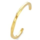 [ブランド名：2PIECES] ステンレス 金属アレルギー ブレスレット メンズ ツイスト アクセサリー [カラー：ゴールド] sbr0141-gd