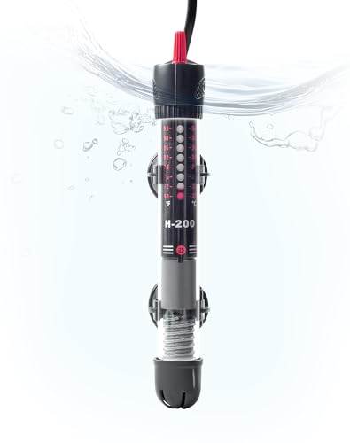 LUNEKUCK Riscaldatore per Acquario 60L 50W Riscaldatore Sommergibile Riscaldatore Termostato Regolabile Termoriscaldatore Acquario per Serbatoi di Pesce e Acquario 30L-60L (20-34°C, 50W)