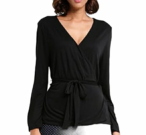 J.crew Mercantile Tie Waist Wrap Blouse, Surplice Peplum Top (Black, 0) #TOP1