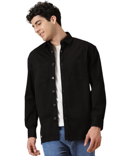 Image of Thomas Scott Men's | Solid | Full Sleeve | Oversized Fit | Cotton Blend | Spread Collar | Casual Shirt