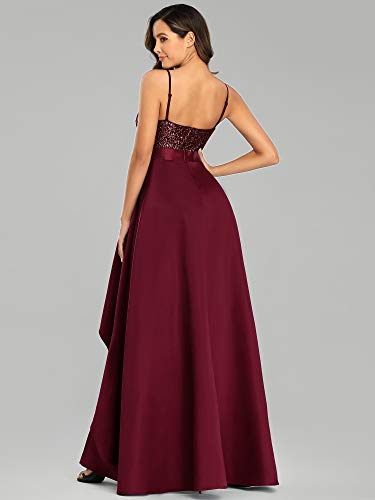Ever-Pretty Women's Open Back High-Low Floor-Length Graduation Dress Burgundy Us10 #TOP1