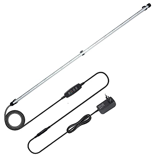 VARMHUS LED Acquario con Timer,Lampada Acquario con 3 modalità di luce dimmebili,10 livelli di luminosità,Luce Acquario Impermeabile,Aquarium Light per Piante Acquatiche (Blu+Bianco 112cm)