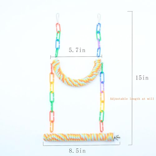 Image of Pet Bird Parrot Swing Hanging Toy Bird Perches Cage Toys，Bird Perch Chewing Stick Cage Accessories Parrot Climbing Standing Branches Paw Grinding Fork Sets for Parakeet Lovebirds Cockatiels