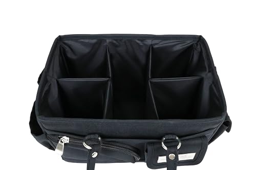 Image of Everything Mary Junior Deluxe Store & Tote Organizer - Black Craft Tote with Handles - Collapsible Storage Caddy for Scrapbooking, Sewing, Art Supplies & DIY Creative Tools