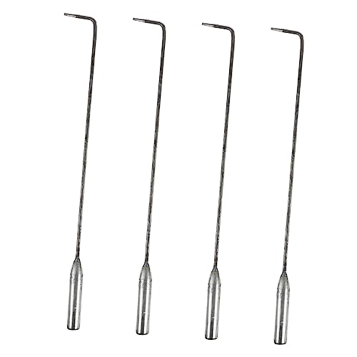 Cabilock 4pezzi Attizzatoio in Acciaio Resistente Per Stufa e Barbecue Ganci Per Pulizia Cenere Multifunzionale Per Campeggio e Uso Esterno